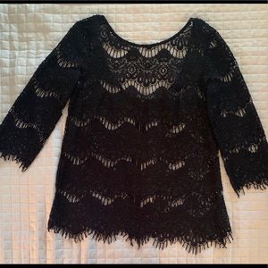 Black Lace Top. Size Small. Zara Collection